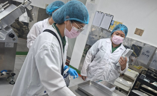 Hygiene staff preparing wagyu